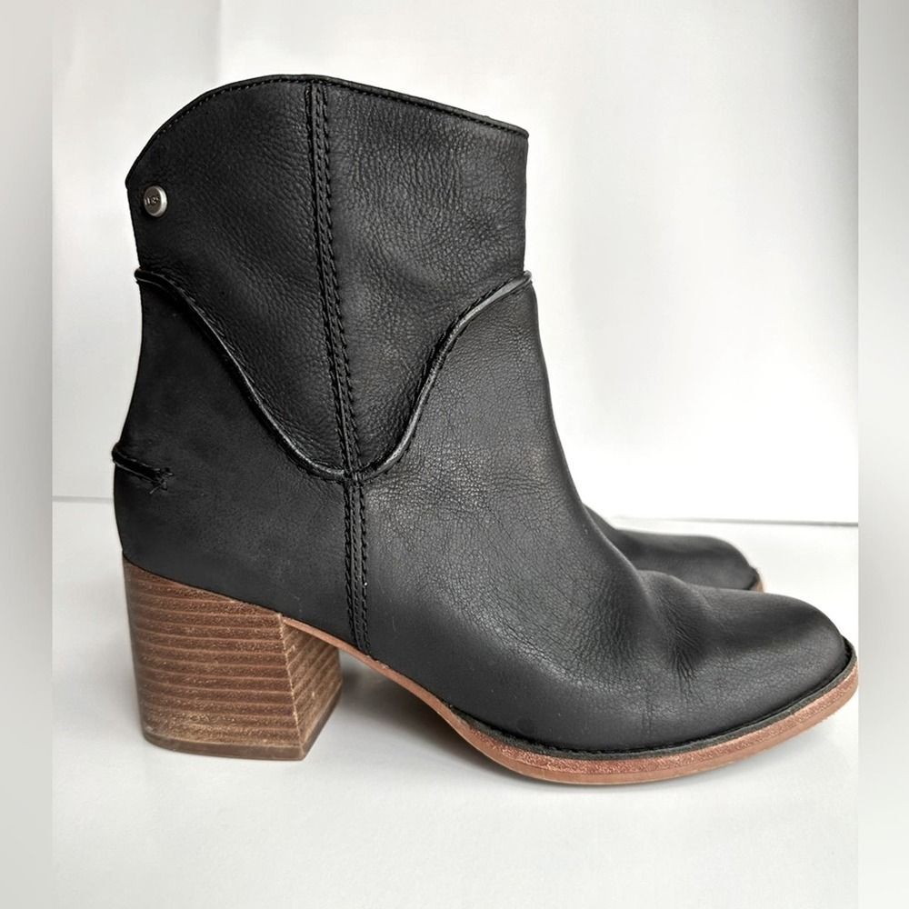 Black Leather Ankle Boots